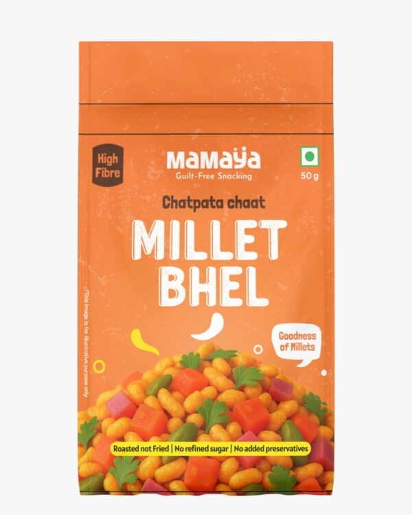 chatpata chaat bhel millet bhel mix healthy Indian snack protein-rich bhel jowar puff snack gluten-free namkeen clean eating snack India high fiber Indian mix chaat-style healthy snack guilt-free bhel