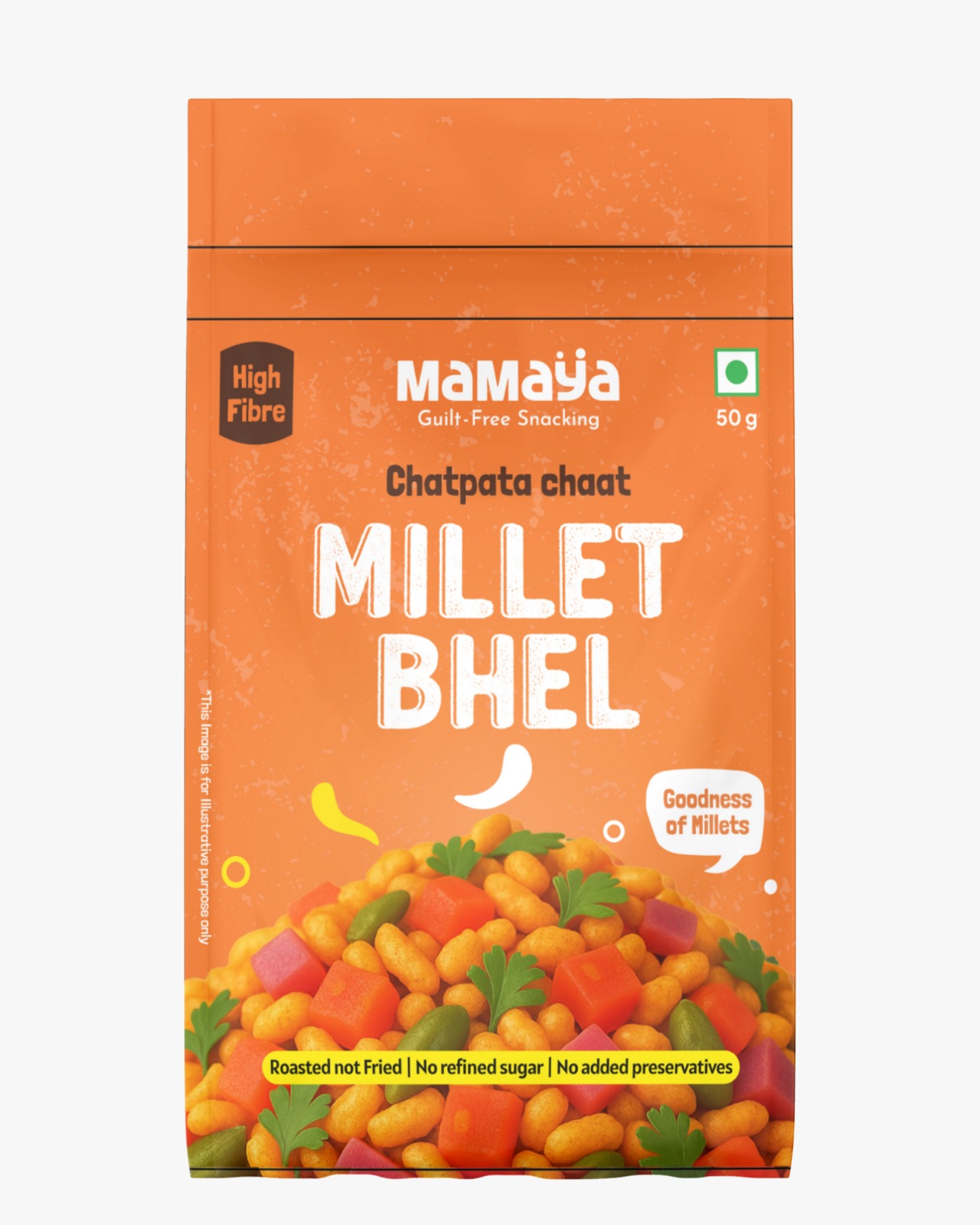 chatpata chaat bhel millet bhel mix healthy Indian snack protein-rich bhel jowar puff snack gluten-free namkeen clean eating snack India high fiber Indian mix chaat-style healthy snack guilt-free bhel