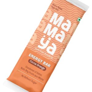 cocoa orange bar, millet energy bar, clean snack bar, chocolate protein snack
